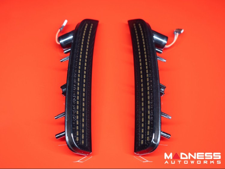 FIAT 500 Rear Bumper Side Blinker Lights (2) Smoked Black Finish